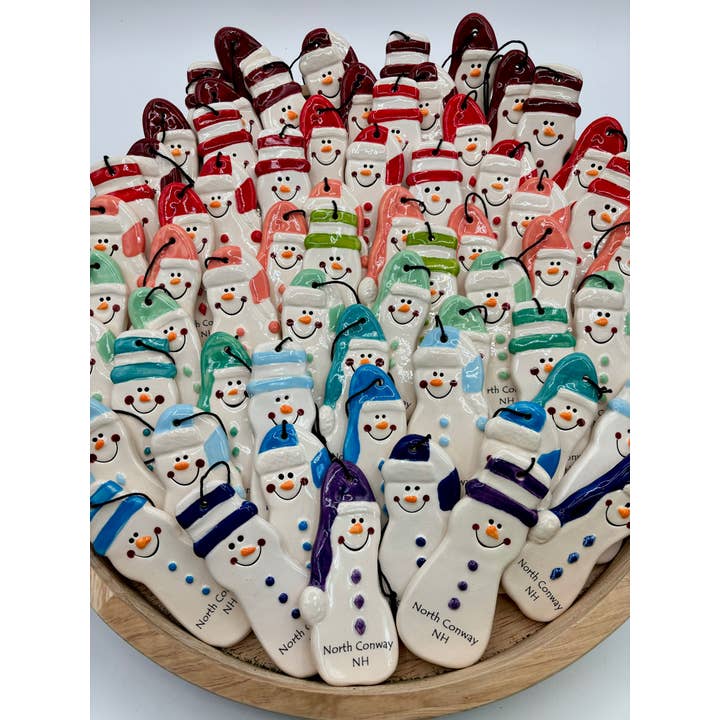 August Ceramics - Wholesale Ornament Set - Ceramic snowman assortment- Tall & skinny -Customizable