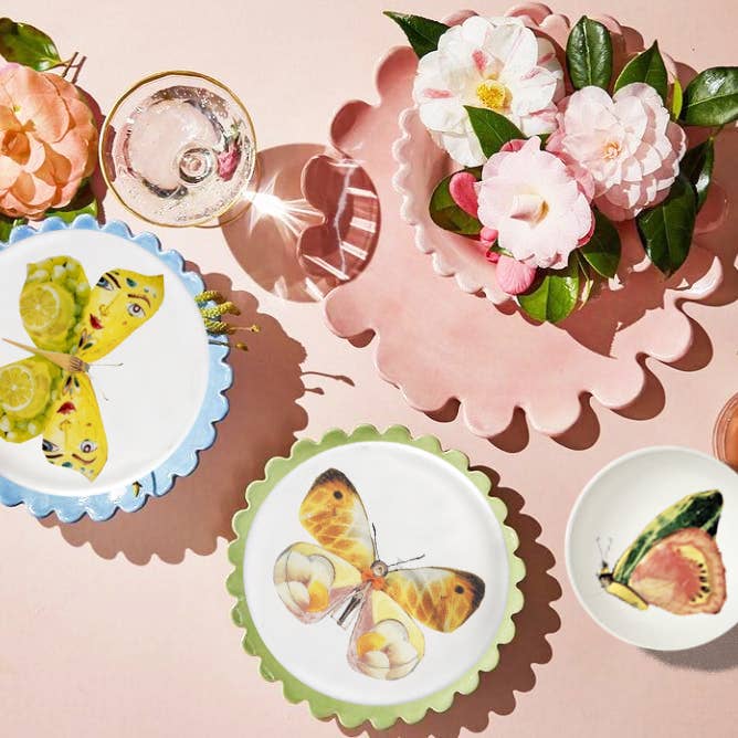 Bordy's - Venta al por mayor Plato grande - La vida de una farfalla - Piatti Dolci, set de 4 platos para postre12