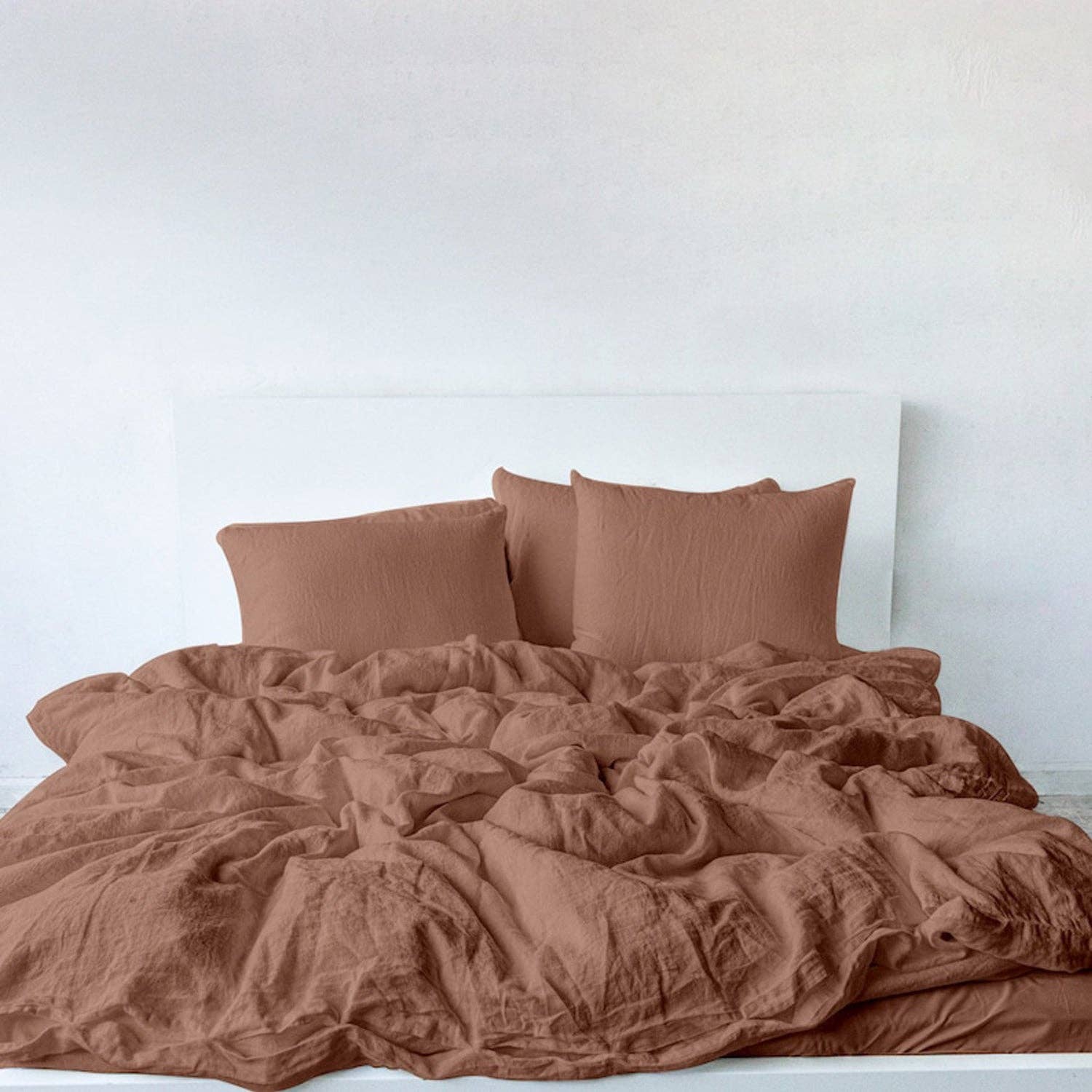 The Tangerine Store - Vente Parure de lit - Housse de couette en lin 100 % pur avec bords francs | Mélange lin et coton | Parure 3 pièces housse de couette ou 4 pièces draps | Fait main | Pré-lavé | Doux5