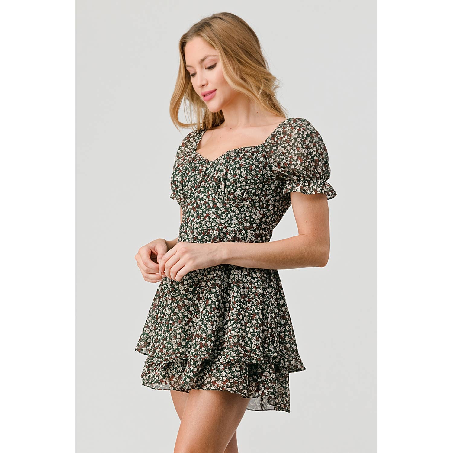 Hunter Grøn Selvslips Chiffon Romper for engroshandel på Faire2