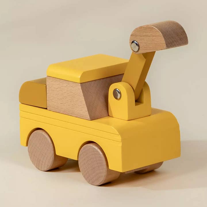 Coco Village - Wholesale Toy Car/Truck - Kids - Wooden Construction Vehicle - Excavator0