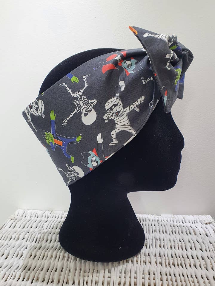 The dancing dead dab Halloween friends dolly bow scarf Aye for wholesale by Aye Aye