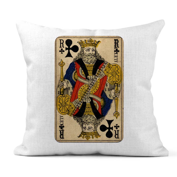 Vintage King Playing Card - Pillow Cover for wholesale by Giftologie