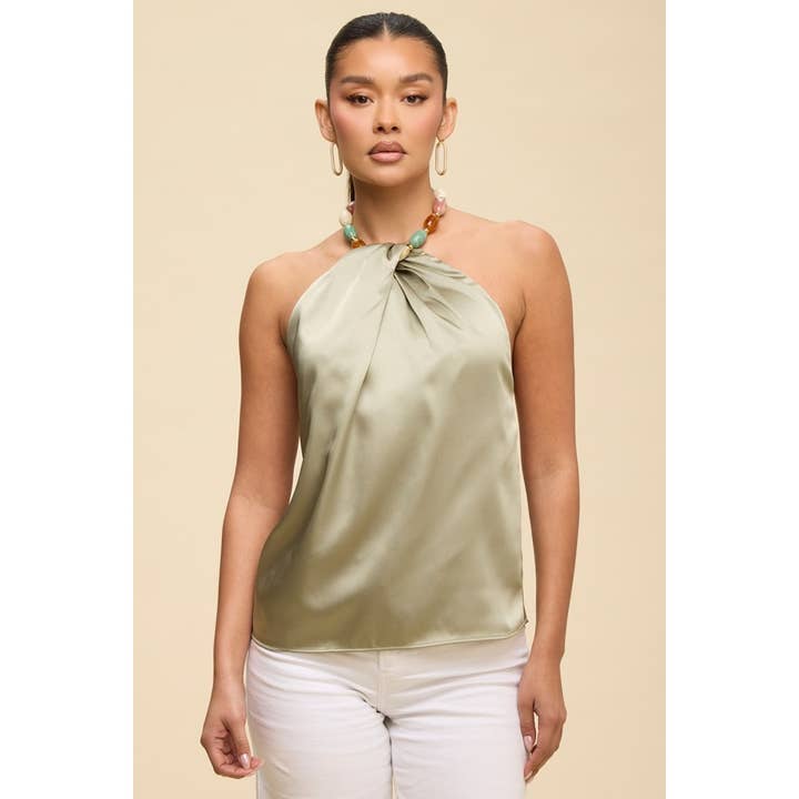 BEADED NECKLACE HALTER TOP for wholesale by Luxxel