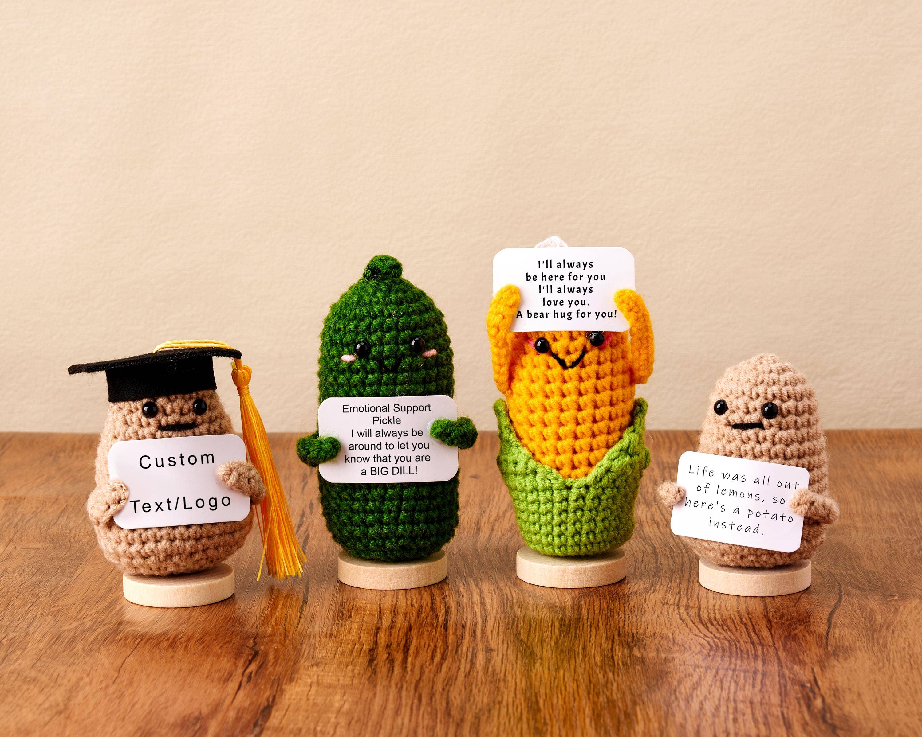 TOMOPOD LLC - Wholesale Stuffed/Plush Toy - Kids & Baby - Positive Crochet Desk Decor, Handmade Emotional Support Gift1