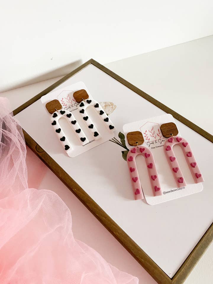 Heart Arch with wood accent for wholesale by Seed & Sow Clay Company