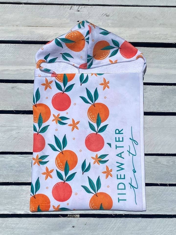 Tropical Fruit Youth Hooded Towel for wholesale by Tidewater Tots
