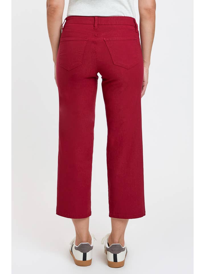 Red Hyperstretch Cropped Wide Leg Flood Pants-Red-WF122631 for wholesale on Faire3