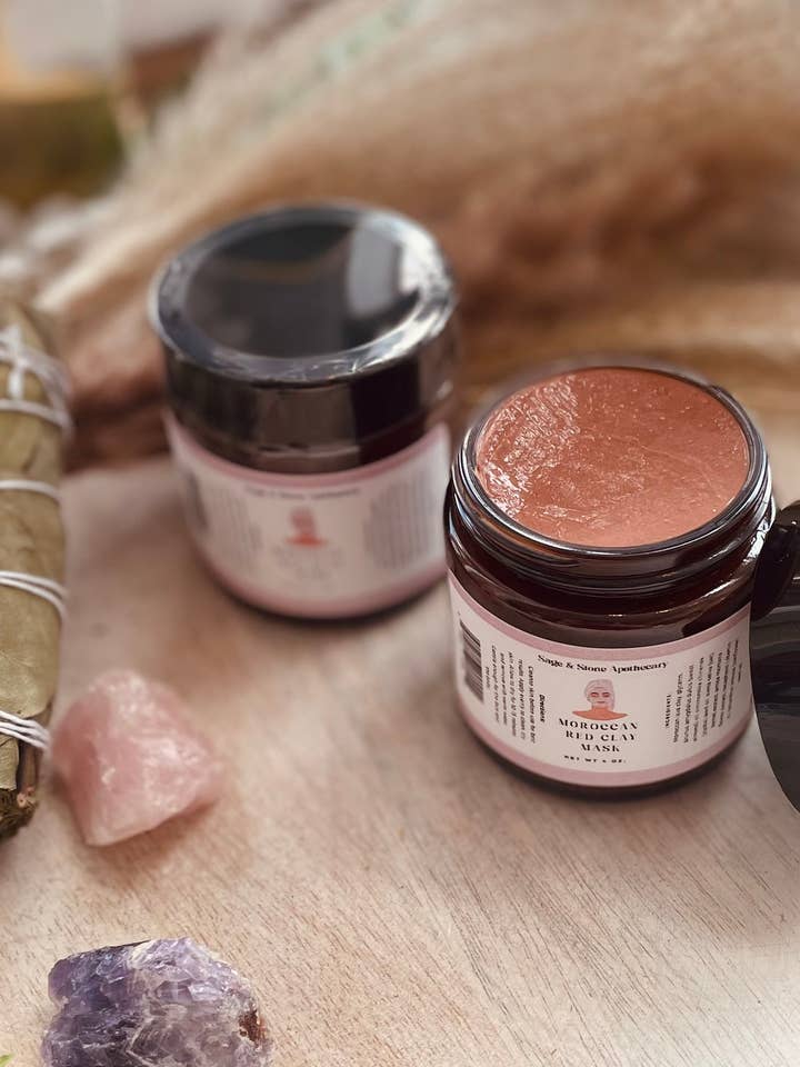 Masque à l'argile rouge marocaine pour la vente par Sage & Stone Apothecary