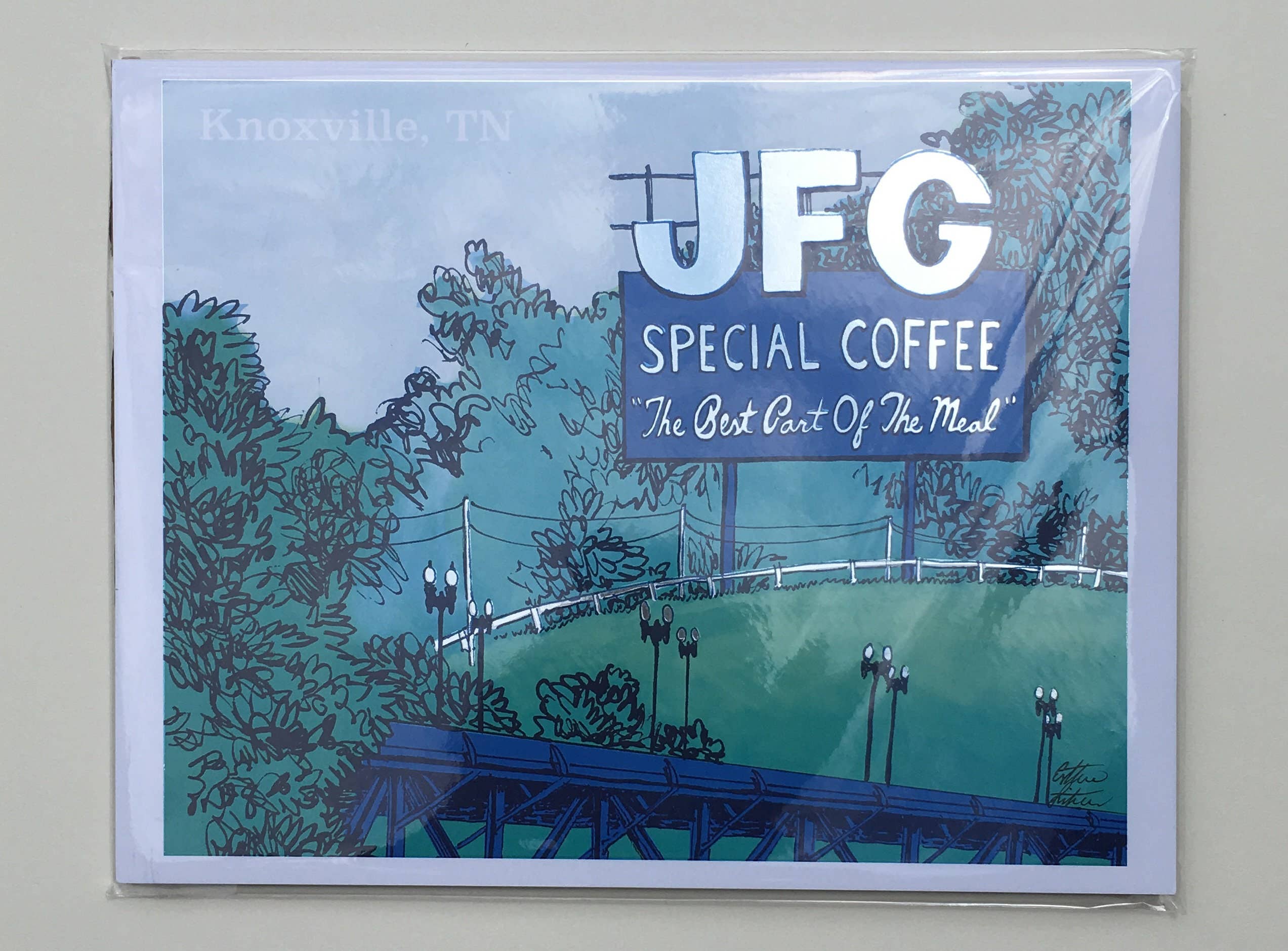 Esther Sketch - Wholesale Art Print - JFG Coffee Silver Foil Art Print 8.5"x11"8