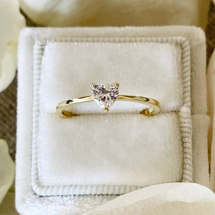 Hjerte Ring i Guld - 925 Sterling Sølv for engroshandel hos Omen Bazaar LLC