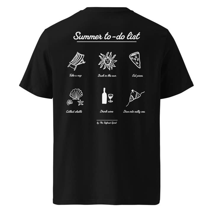 The Refined Spirit - Wholesale Screen Printed T-Shirt - Unisex - Summer To-do List - Organic T-shirt8