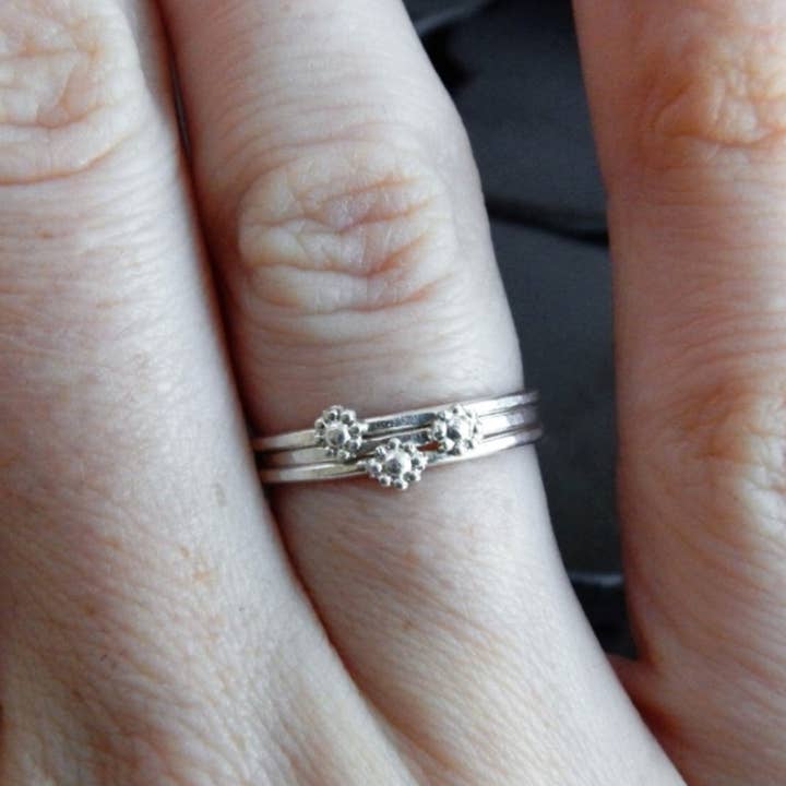 Delicate Tiny Sterling Silver Flower Ring for wholesale by Gaia's Candy