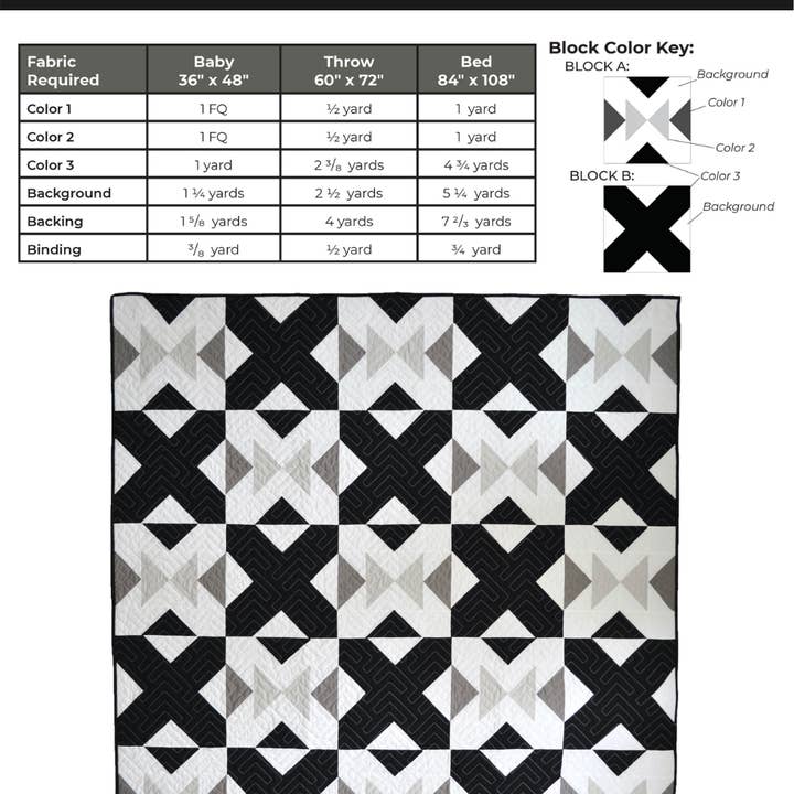 Sewn - Wholesale Craft Sewing Kit - Bedroom Quilt PAPER Pattern3