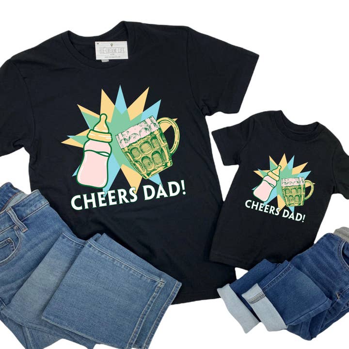 Cheers Dad Shirt, 1st Fathers Day Gift, New Dad Shirt for wholesale by EagleAceApparel