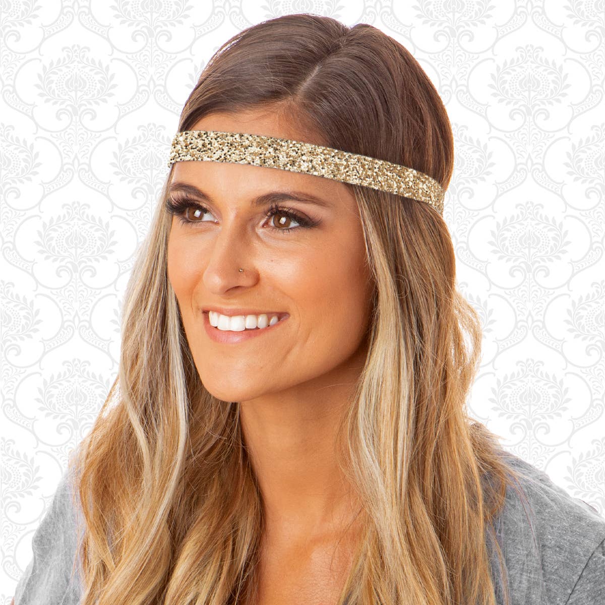 Hipsy - Wholesale Fashion Headband - Women's - Hipsy Adjustable No Slip Skinny Bling Glitter Headband1