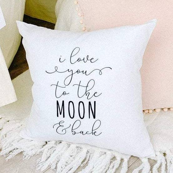 I Love You To The Moon and Back Pillow for wholesale by Little Lily Shop