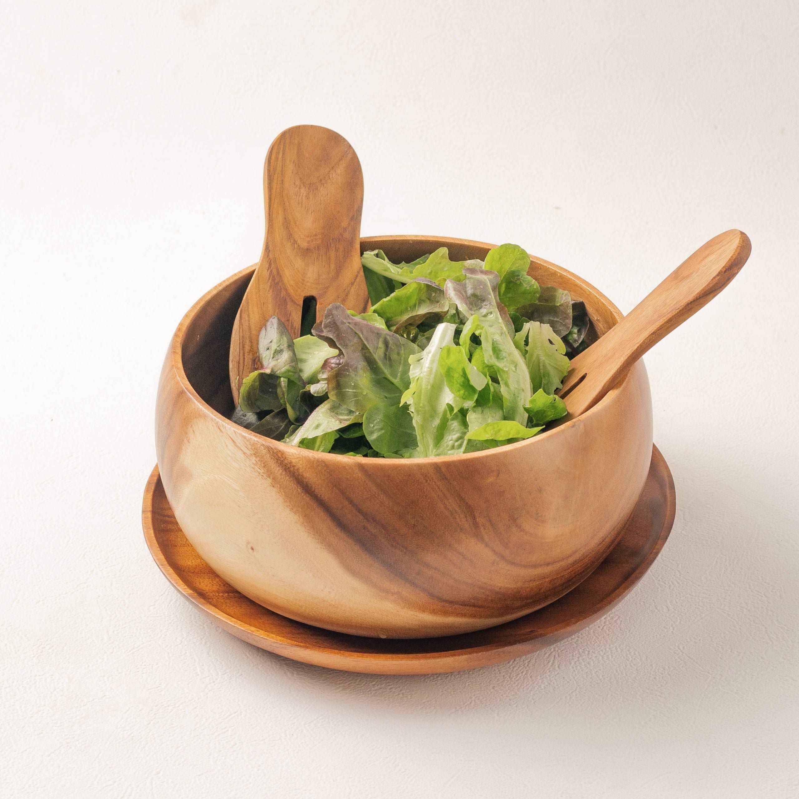 Kayu&Co. - Vente Bol de service - Grand bol Bouddha en bois et couverts à salade2