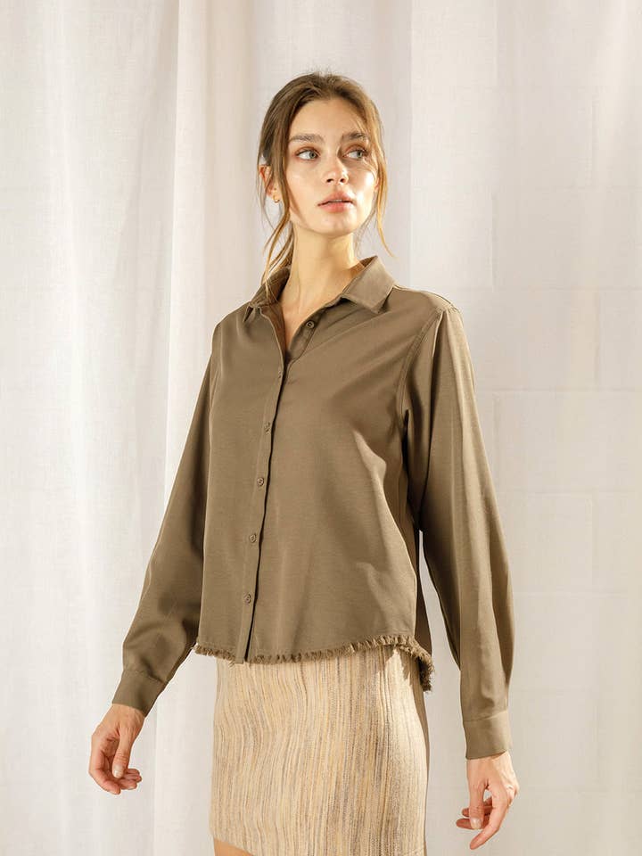 BT2577- Embroidered Star Woven Twill Top for wholesale by STORIA