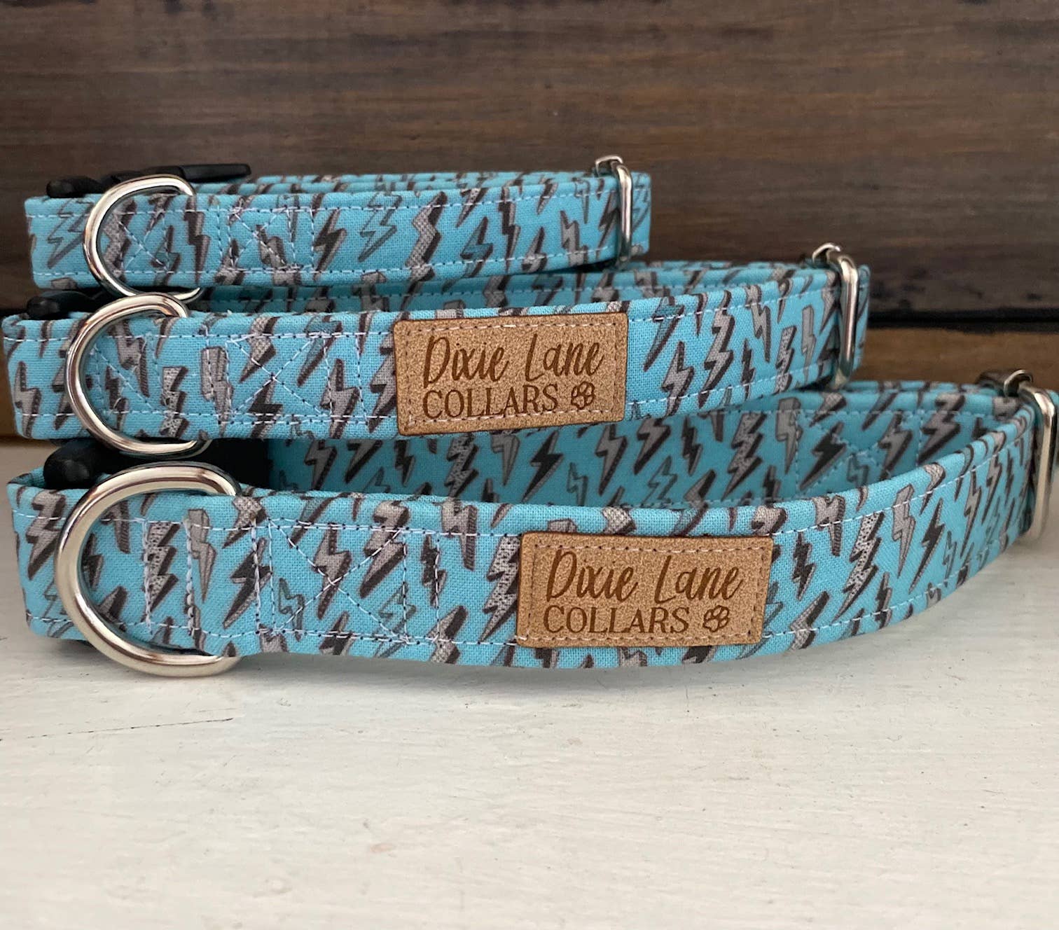 Dixie Lane Collars – coleira - Cão por atacado – Coleira para Cão com Raios Azuis, Dixie Lane Collars0