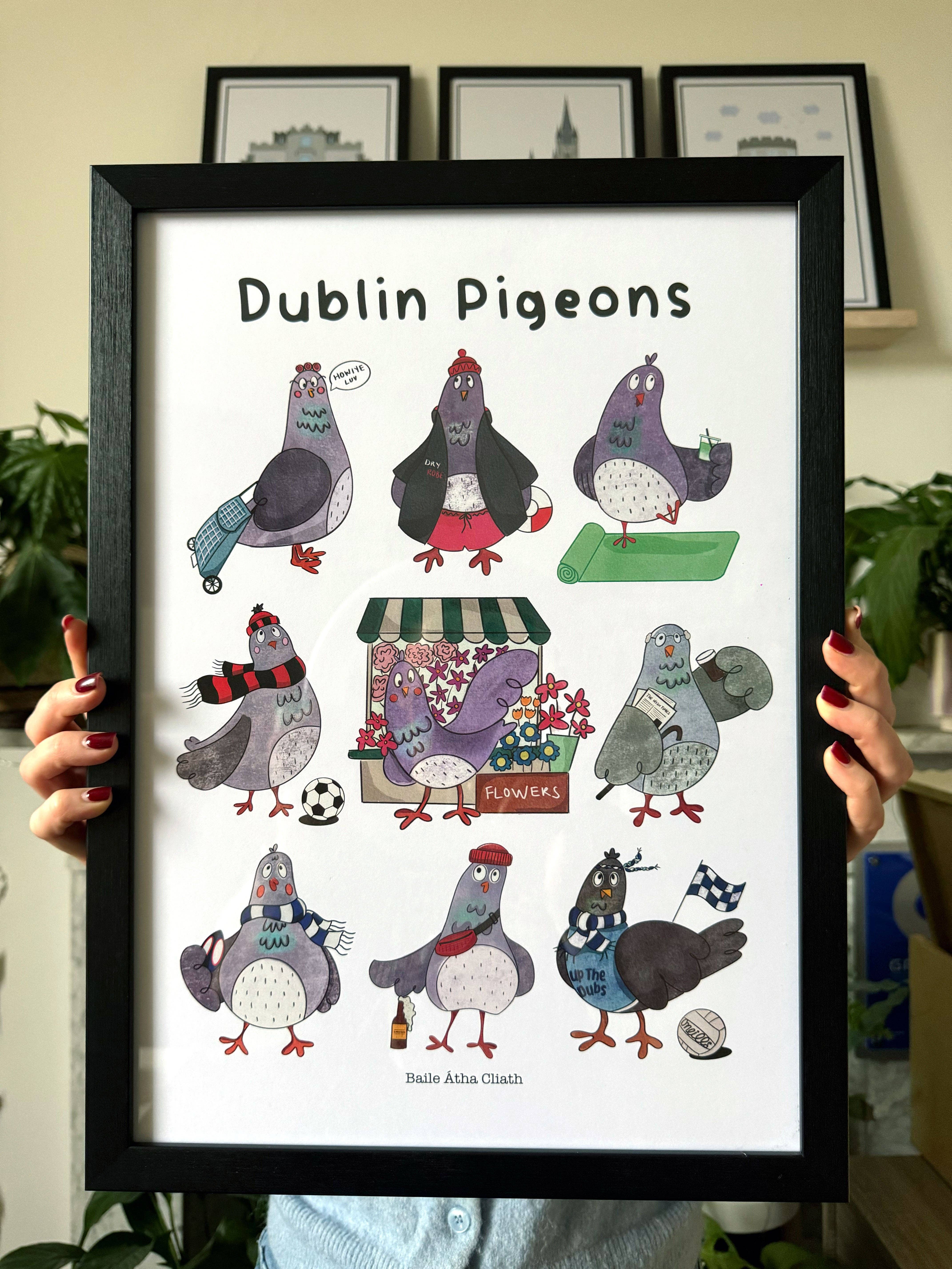 Prints of Ireland - Wholesale Art Print - Dublin Pigeons Print1
