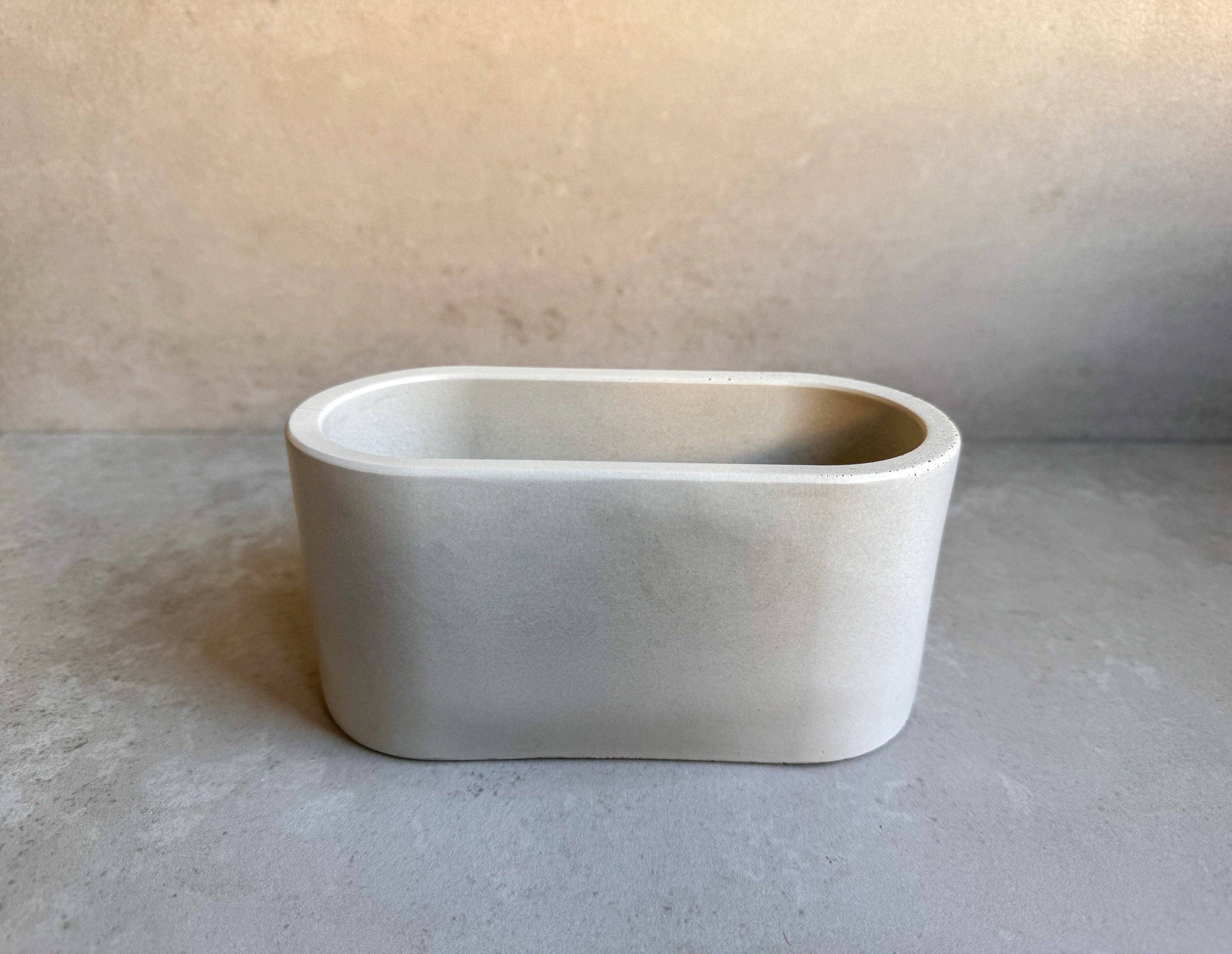 Minimal Loot Design – Engroshandel Plantekrukke – Oval betonurtepotte, dekorativ cementpotte og opbevaringstrugle til bord og badeværelse2