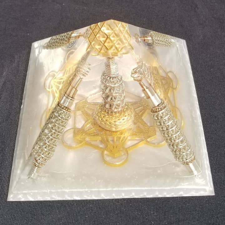 Spirit Elevations - Wholesale Spiritual Stone/Crystal - Orgone® Pyramid - Metatron Light Body Accelerator Orgonite® Pyramid With Emf / Rf Protection Orgone Generator® Large6