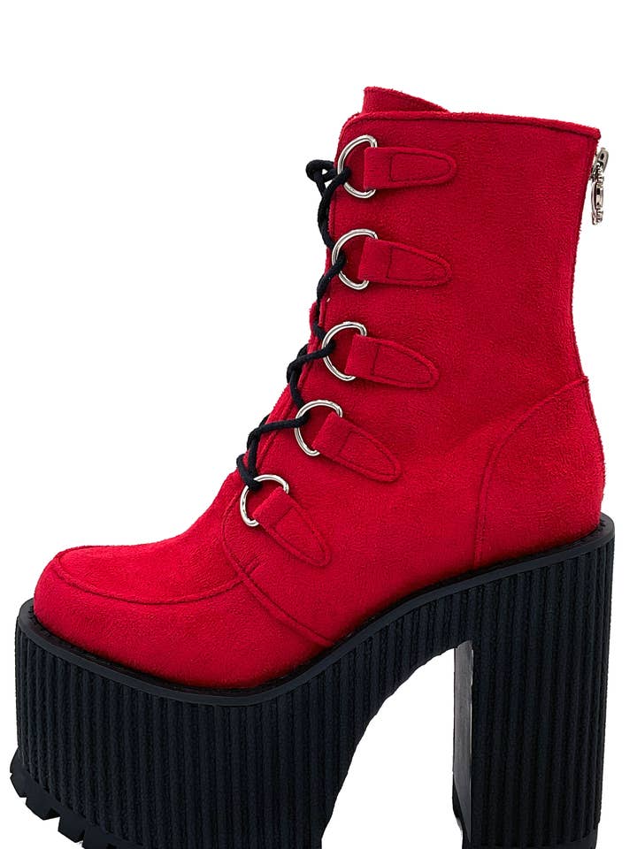 Charla Tedrick Footwear - Wholesale Combat/Military Boots - Women's - Supercreep Oxblood Platform