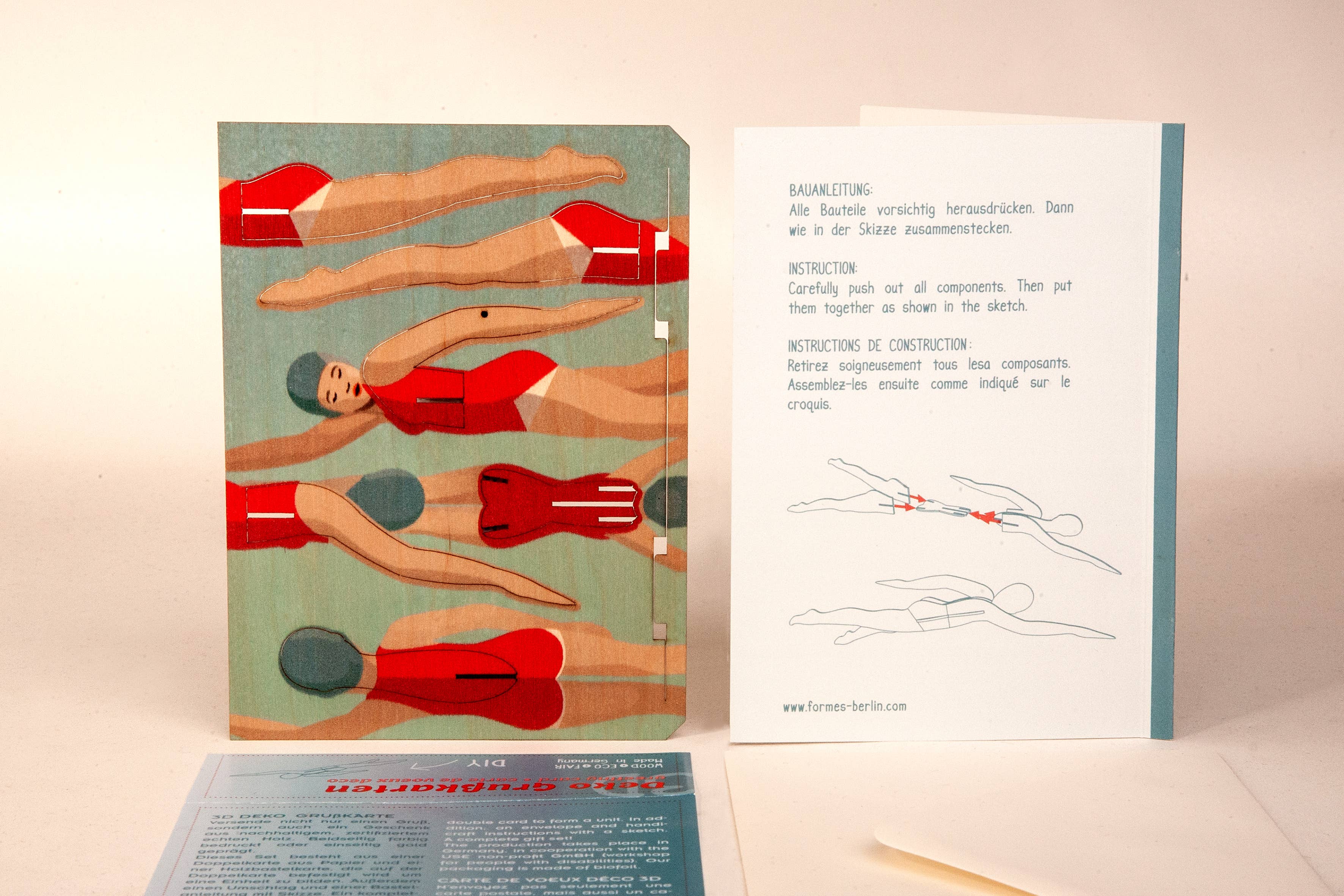 Formes Berlin GbR - Vente Cartes de Noël - Carte de vœux décorative 3D Nageuse5