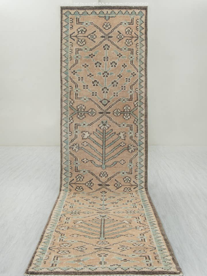 Light Gold Beige Plush Wool Runner Rug for wholesale by Aesthetic Homes LLC