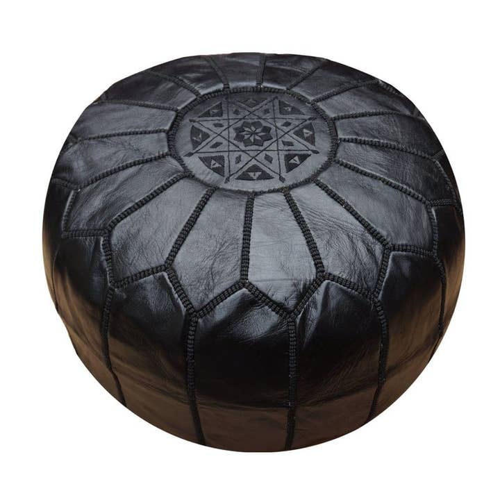Moroccan Pouf, Black for wholesale on Faire