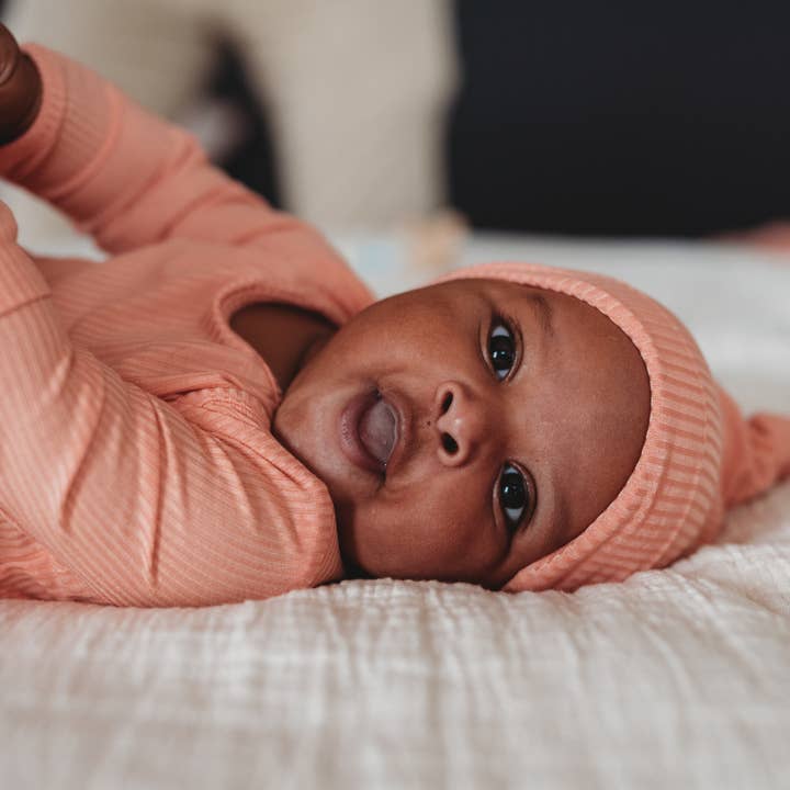 Blushing Pink Bamboo Baby Gown 2 Piece Set for wholesale on Faire10