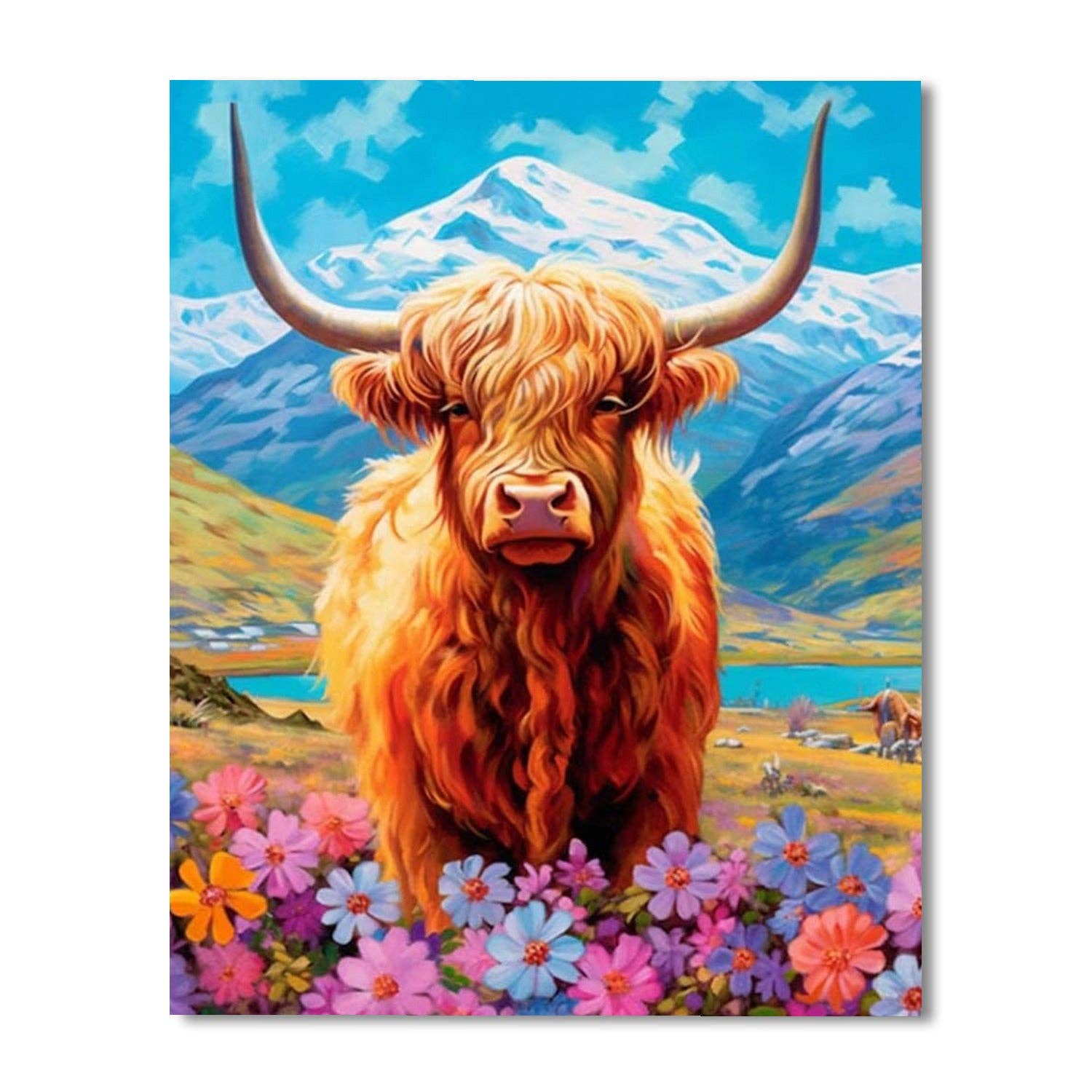 Artistry Rack - Wholesale DIY Craft Kit - Frameless Highland Cow Paint By Number Kit7