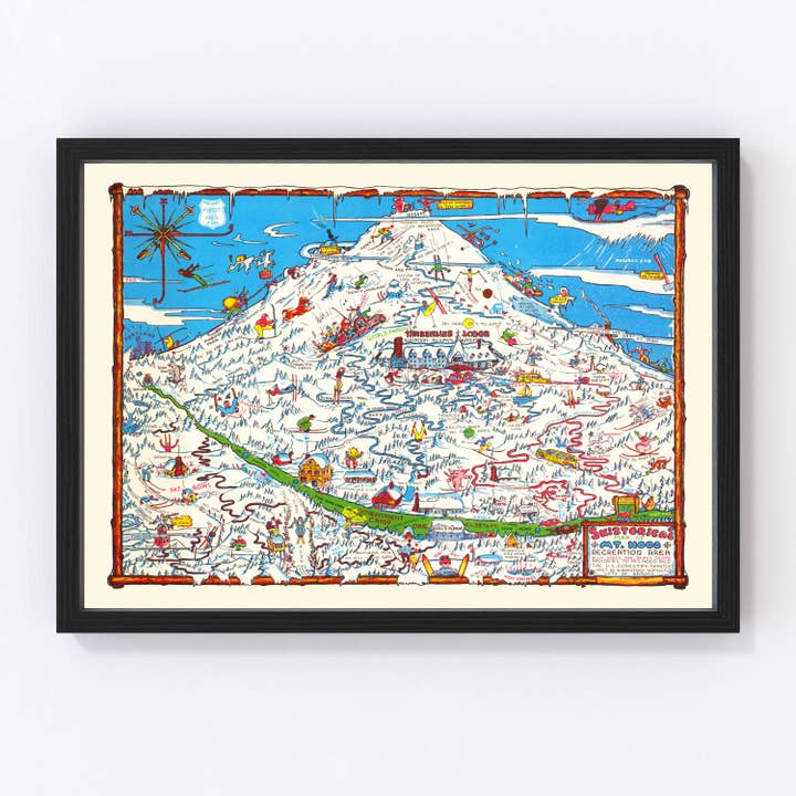 Vintage Map of Mt. Hood Recreation Area 1939 for wholesale by Ted's Vintage Art