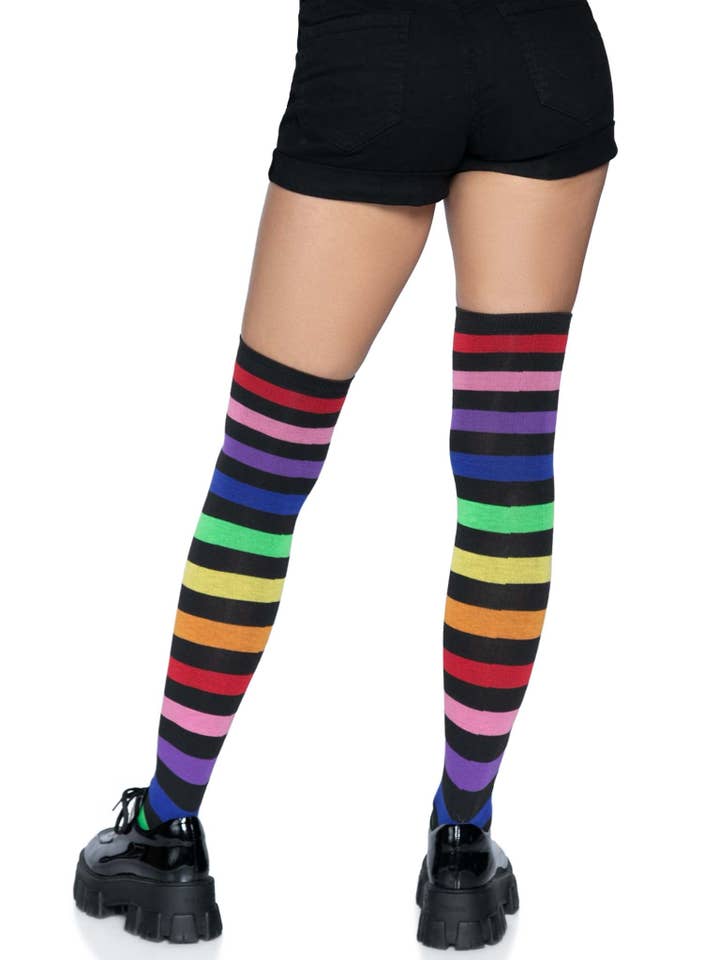 Aurora Rainbow Thigh High Socks for wholesale on Faire
