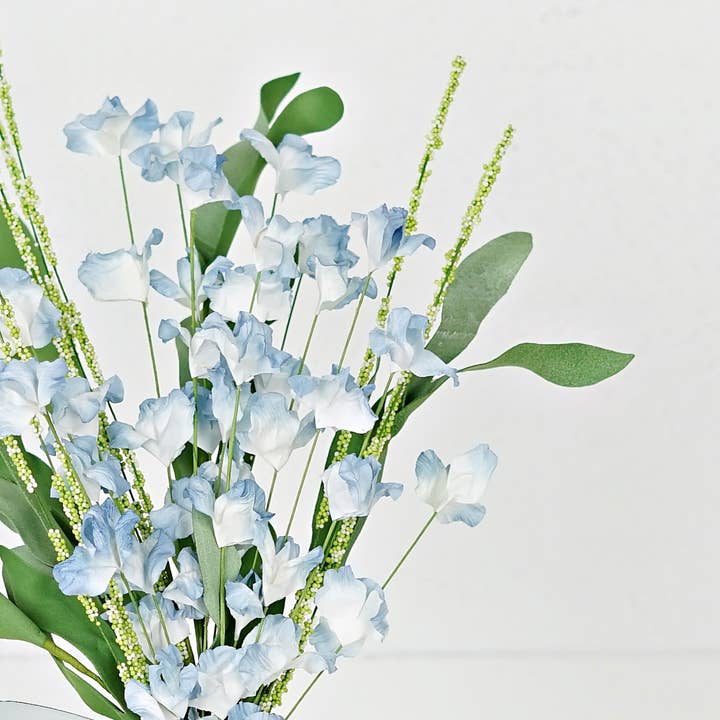 Holiday Depot Inc. - Wholesale Artificial Flowers - 35116- 19in Bush-Blue Cream Mountain Flowers3