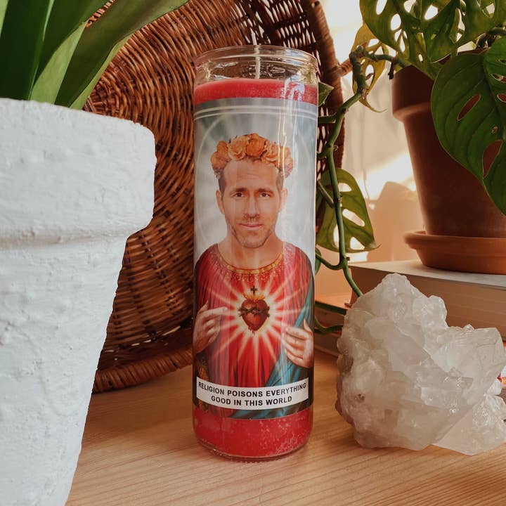 Saint Ryan Reynolds Prayer Candle for wholesale by Ain't Saint
