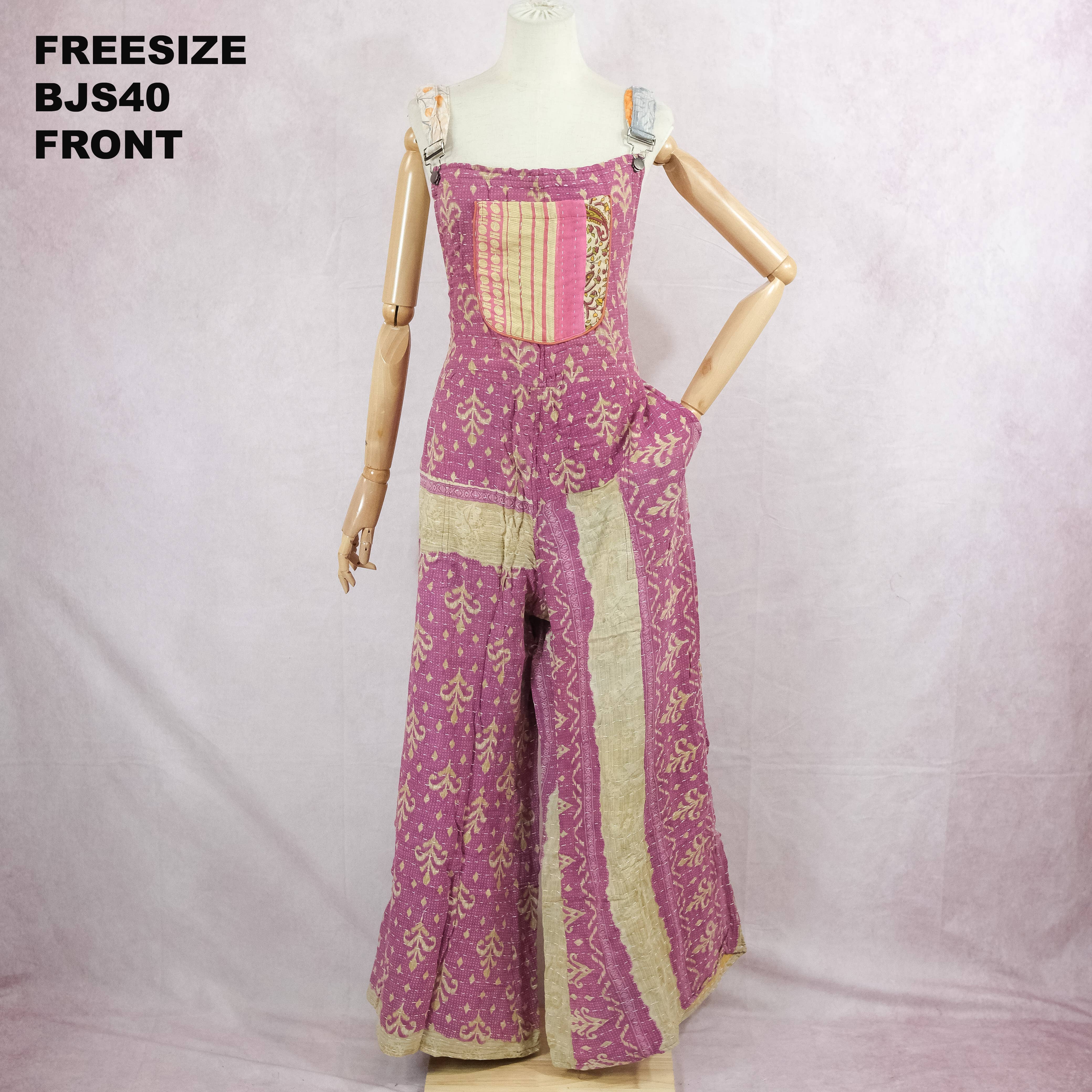 Karma Nepal Crafts - Wholesale Jumpsuit - Women's - Kantha Boho Bell Bottom Jumpsuit1
