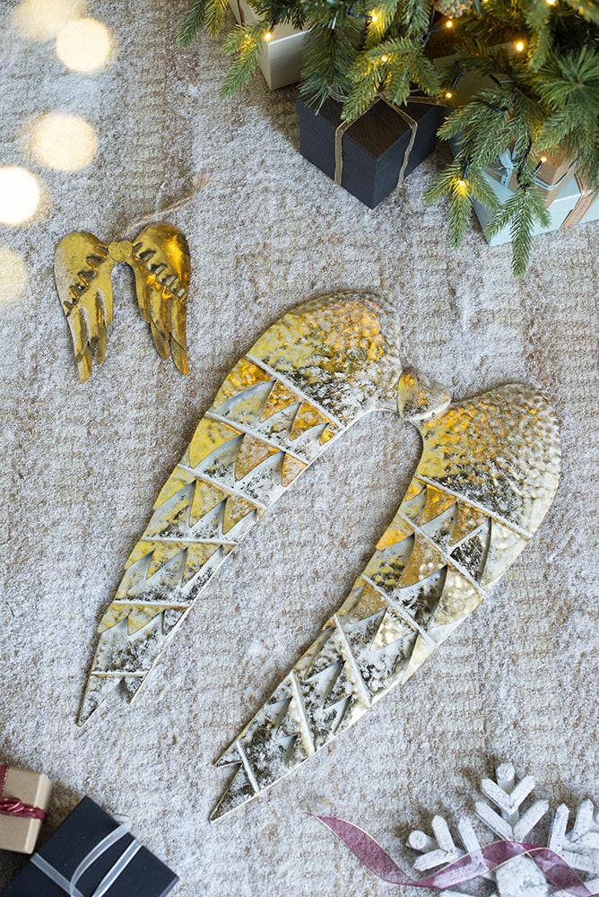 A&B Home Group Inc. - Wholesale Christmas Decoration - 15.7x1.5x24.5" Golden Angel Wings Ornament1
