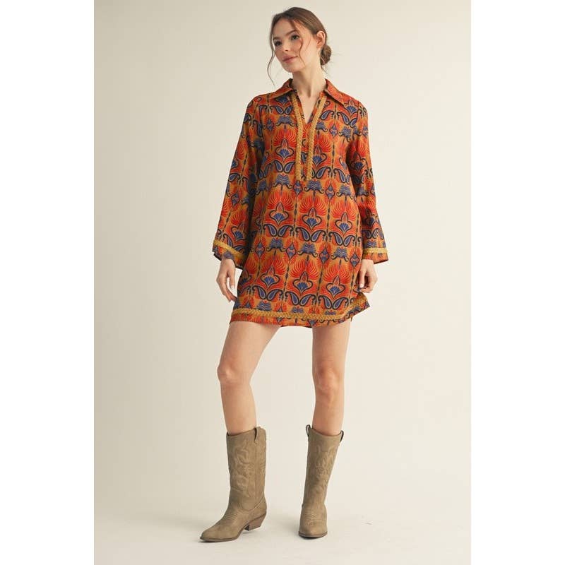 STYLE USA - Vente Robe – femme - NOUVELLE Robe droite à imprimé bohème7