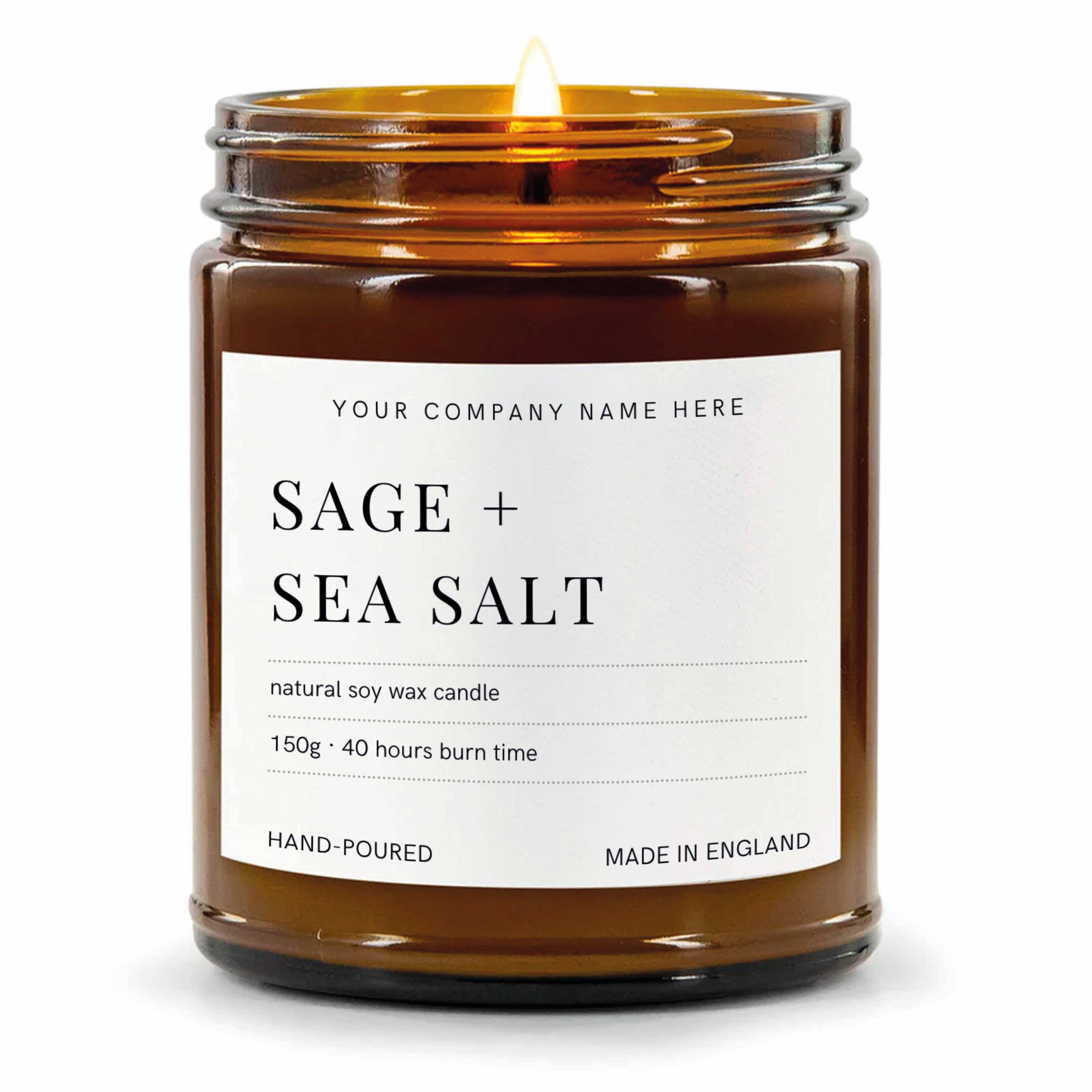 Candle Drop – wholesale Jar/filled candle – Label Style 5 | Wholesale White Label Soy Candle | Amber Jar3