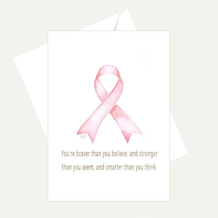 Breast Cancer - Pink Ribbon - Brave Strong Friendship Card for wholesale by Bellflower Girl