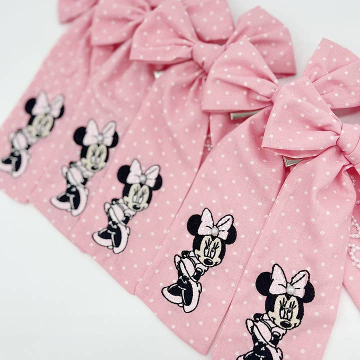 Bebe Theory – Großhandel Haarschleife – Kinder – Perlenbesetzter Minnie Mouse-Bogen1