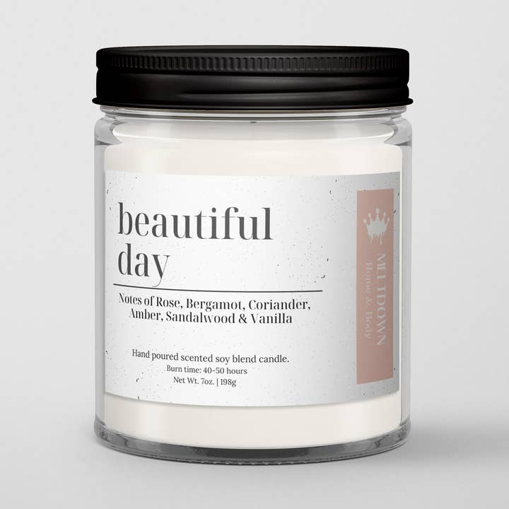 BEAUTIFUL DAY 7oz. Candle for wholesale by MELTDOWN Home & Body