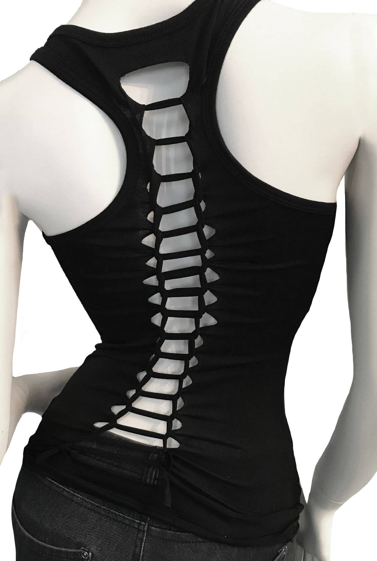 Demi Loon - Wholesale Tank Top - Women's - Live Fast Sexy Slashed Back Racerback Biker Tank1