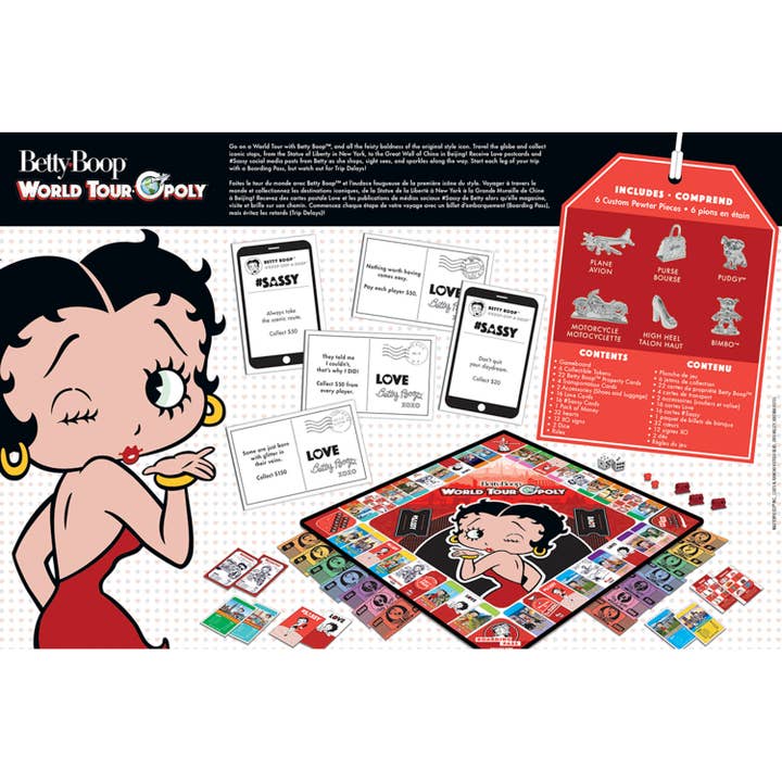 Masterpieces Puzzles - Wholesale Board Game - Betty Boop World-Tour Opoly Board Game2