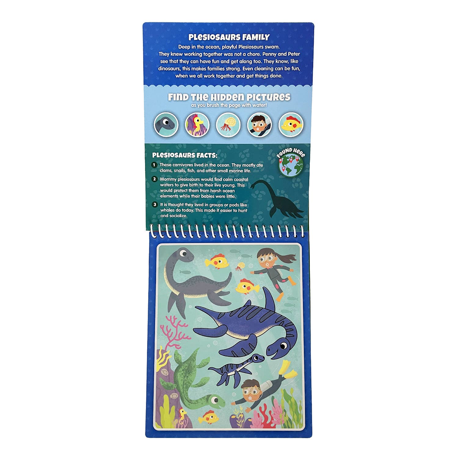 KangaToys - Wholesale Coloring & Activity Book - Kids & Baby - Dinosaur Families Aqua Brush Color with Water Book, Reusable7