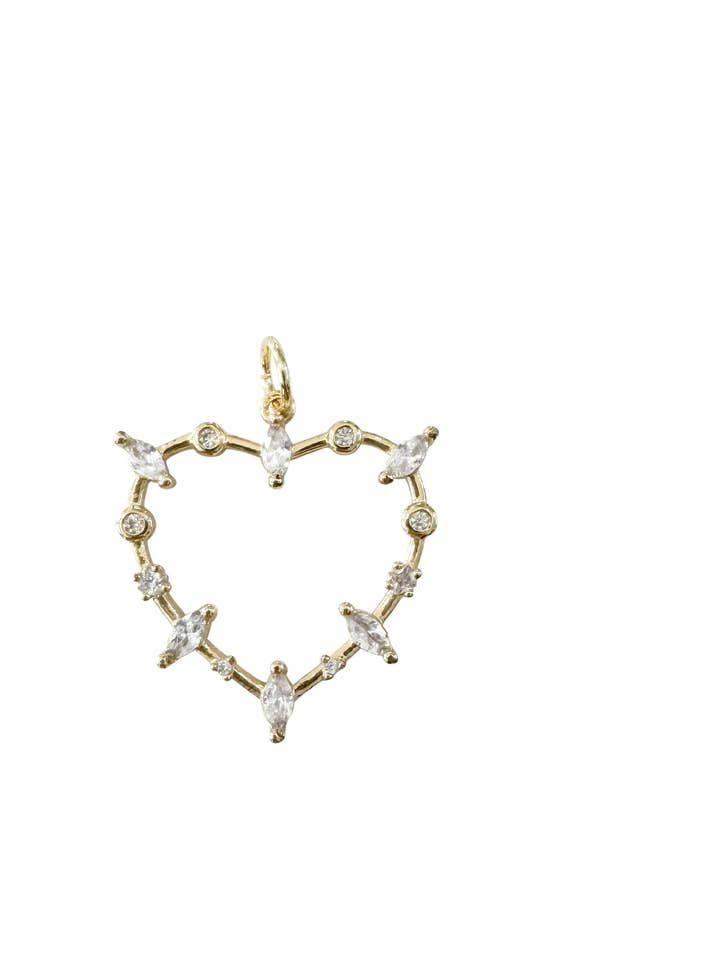 Open hart Charm voor wholesale door Gemelli