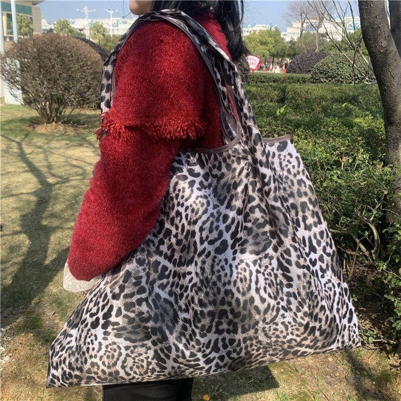 FurDecoration - Vendita all'ingrosso Borsa per shopping/spesa - Borsa da shopping stampata creativa pieghevole a spalla singola9