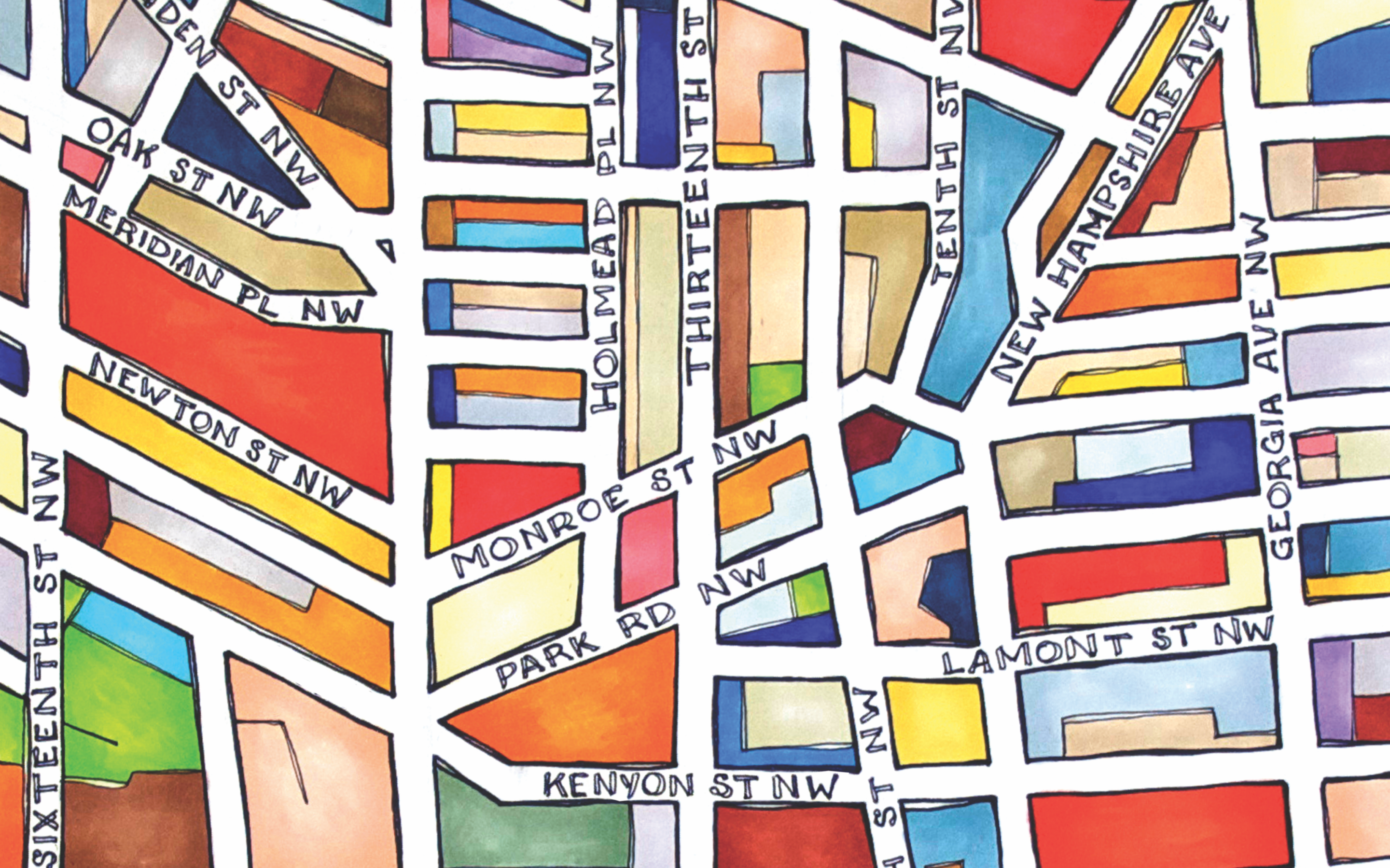 Terratorie Maps + Goods - Wholesale Everyday Greeting Card - Columbia Heights Map Art Greeting Card1